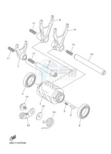 YZ450FX (B917 B918 B919 B919 B91A) drawing SHIFT CAM & FORK