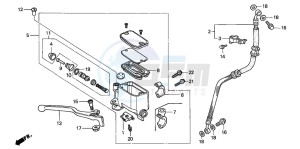 CB500 drawing FR. BRAKE MASTER CYLINDER