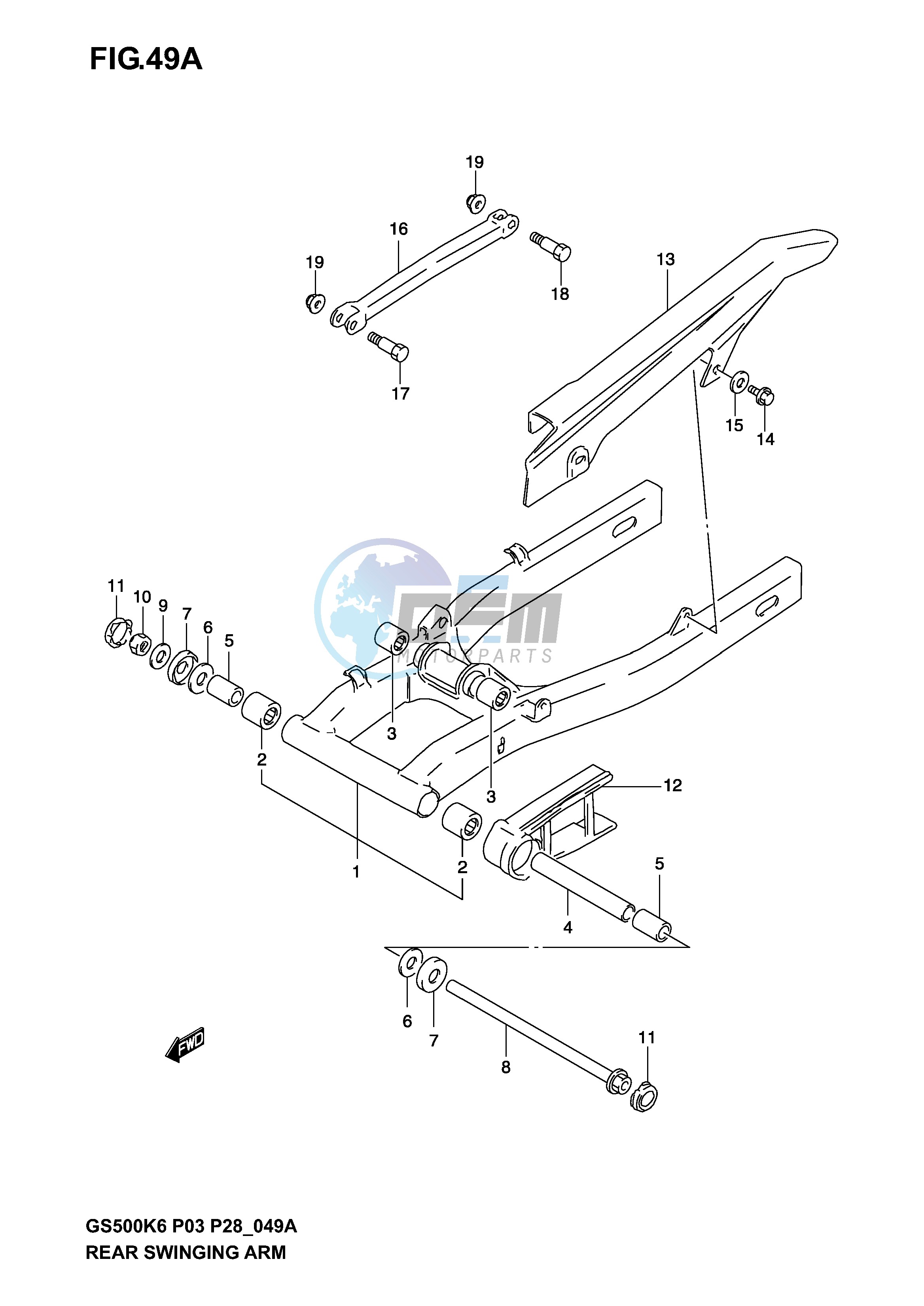 REAR SWINGING ARM (MODEL K4 K5 K6)