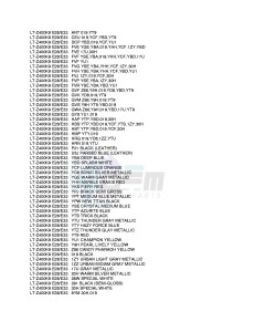 LT-Z400 (E28-E33) drawing * COLOR CHART *