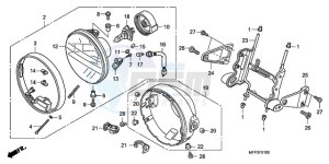 CB13009 BR / MME - (BR / MME) drawing HEADLIGHT (CB1300/CB1300A )