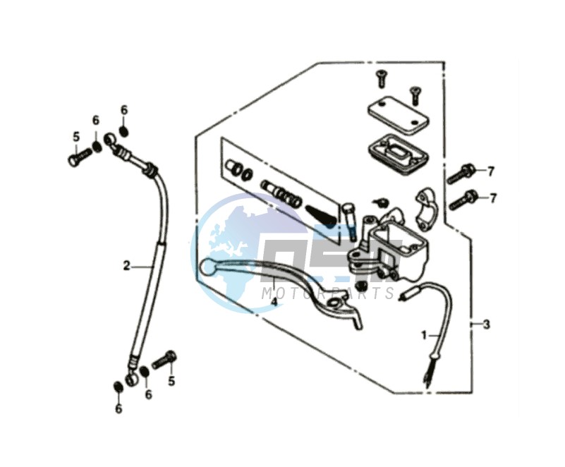 Front brake master cylinder