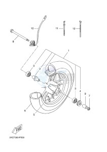 YN50 YN50FU OVETTO 4T (2ACP 2ACP) drawing FRONT WHEEL