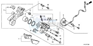 CBR250RD CBR250R 2E - (2E) drawing REAR BRAKE CALIPER