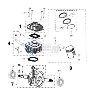 LUDIX 10 OR SNAKE drawing CRANKSHAFT CAST IRON