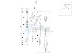 BV 350 ST 4T 4V IE ABS E4 (NAFTA) drawing Fork's components (Mingxing)