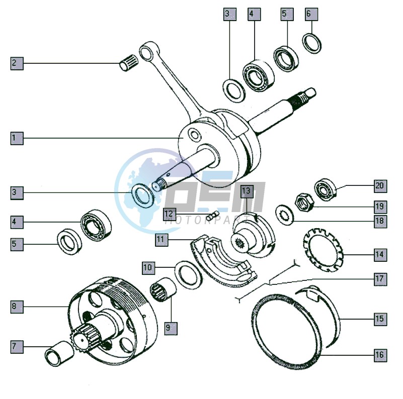 Crankshaft-cluth-magneto