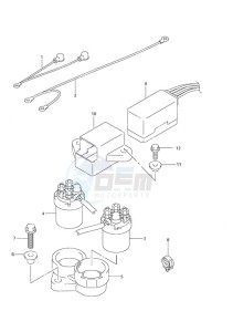 DF 25 drawing PTT Relay Remote Control w/Power Tilt