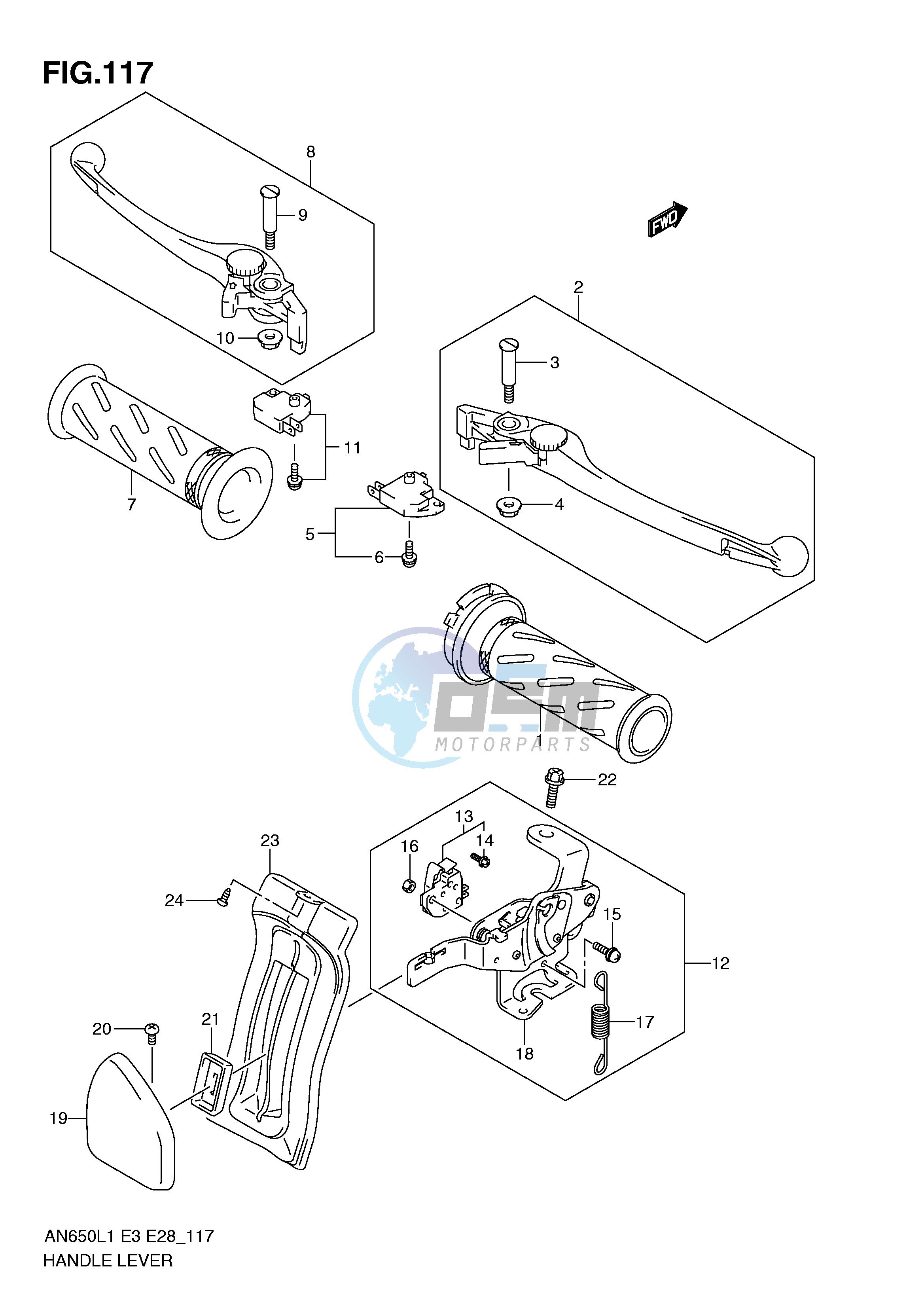 HANDLE LEVER (AN650L1 E33)