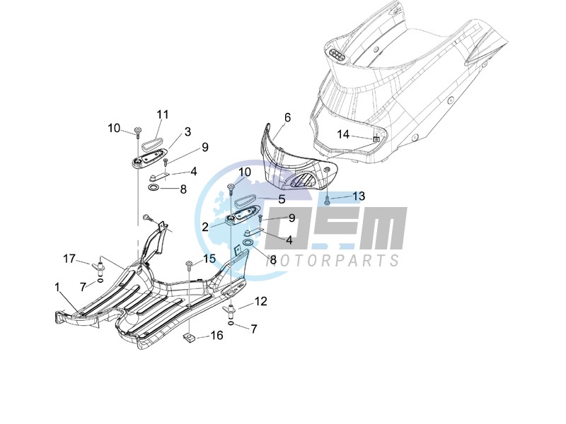 Central cover - Footrests