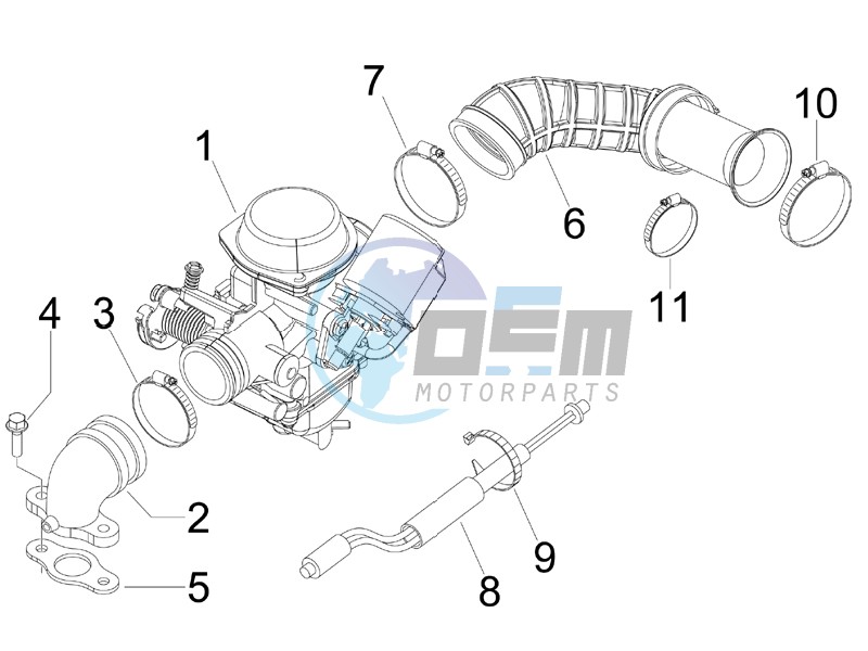 Carburettor assembly - Union pipe