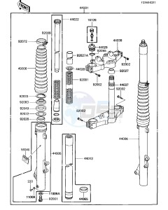 KL 600 B [KL600] (B1-B2) [KL600] drawing FRONT FORK