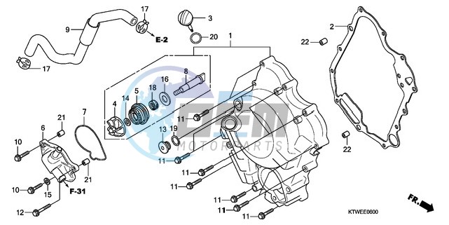 RIGHT CRANKCASE COVER/ WATER PUMP