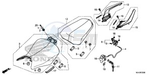 CBR500RF CBR500R UK - (E) drawing SEAT/ REAR GRIP