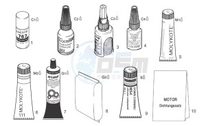 Leonardo 125-150 drawing Sealing and lubricating agents