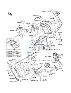 Z1000SX ABS ZX1000HBF FR GB XX (EU ME A(FRICA) drawing Cowling(Center)