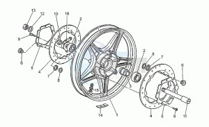 V 75 750 PA Nuovo Tipo PA Nuovo Tipo drawing Front wheel