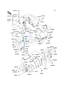 KVF 650 E [BRUTE FORCE 650 4X4 HARDWOODS GREEN HD] (E6F-E9F) E7F drawing FRONT FENDER-- S- -