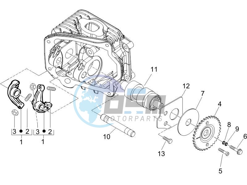 Camshaft - Rocking levers support unit