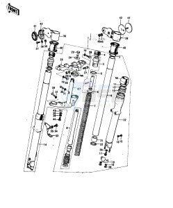 F9 (B-C) 350 drawing FRONT FORK -- 74-75 F9-B_F9-C 350- -