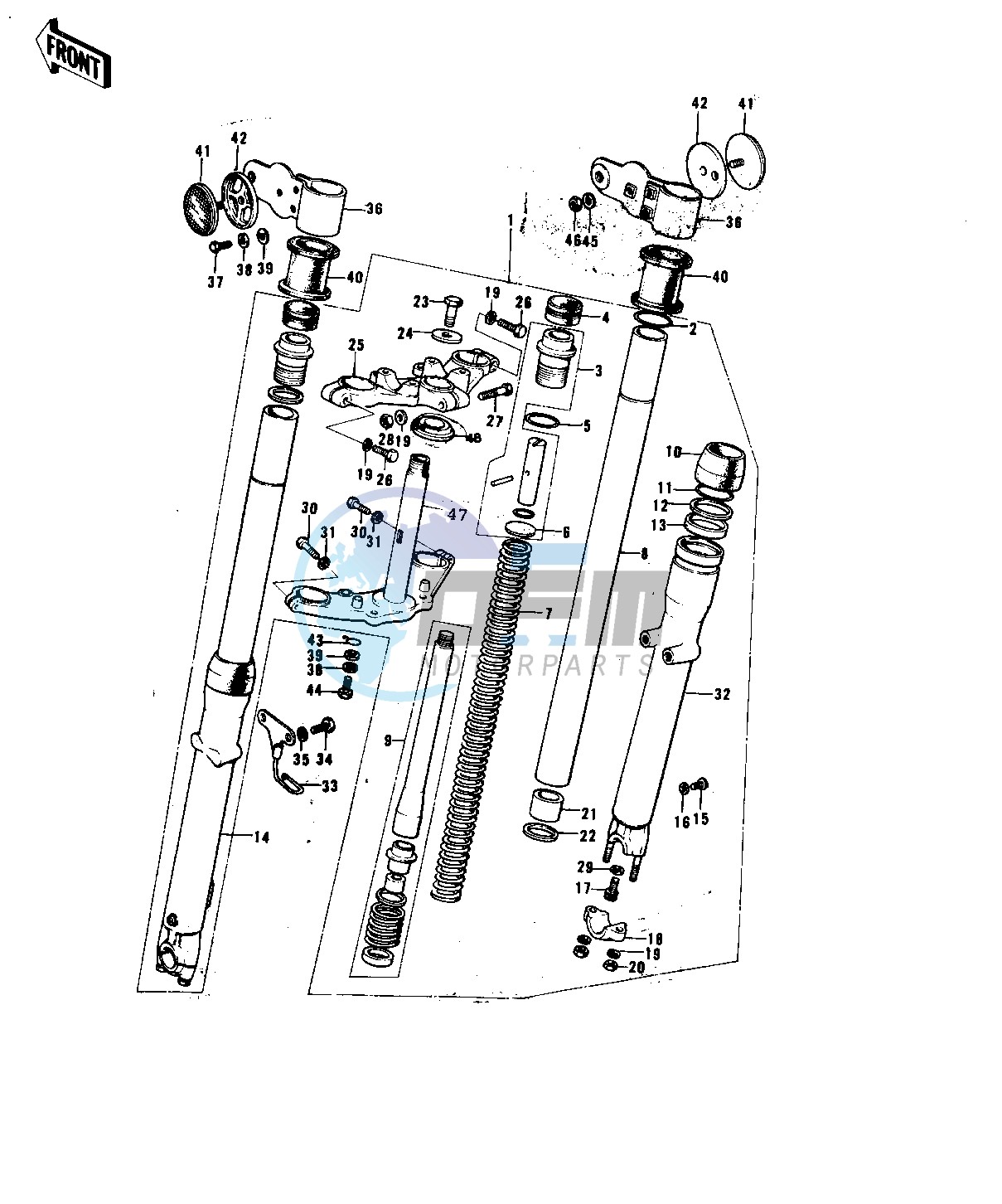 FRONT FORK -- 74-75 F9-B_F9-C 350- -