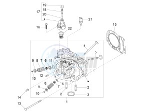 X10 125 4t 4v ie e3 drawing Cilinder head unit - Valve