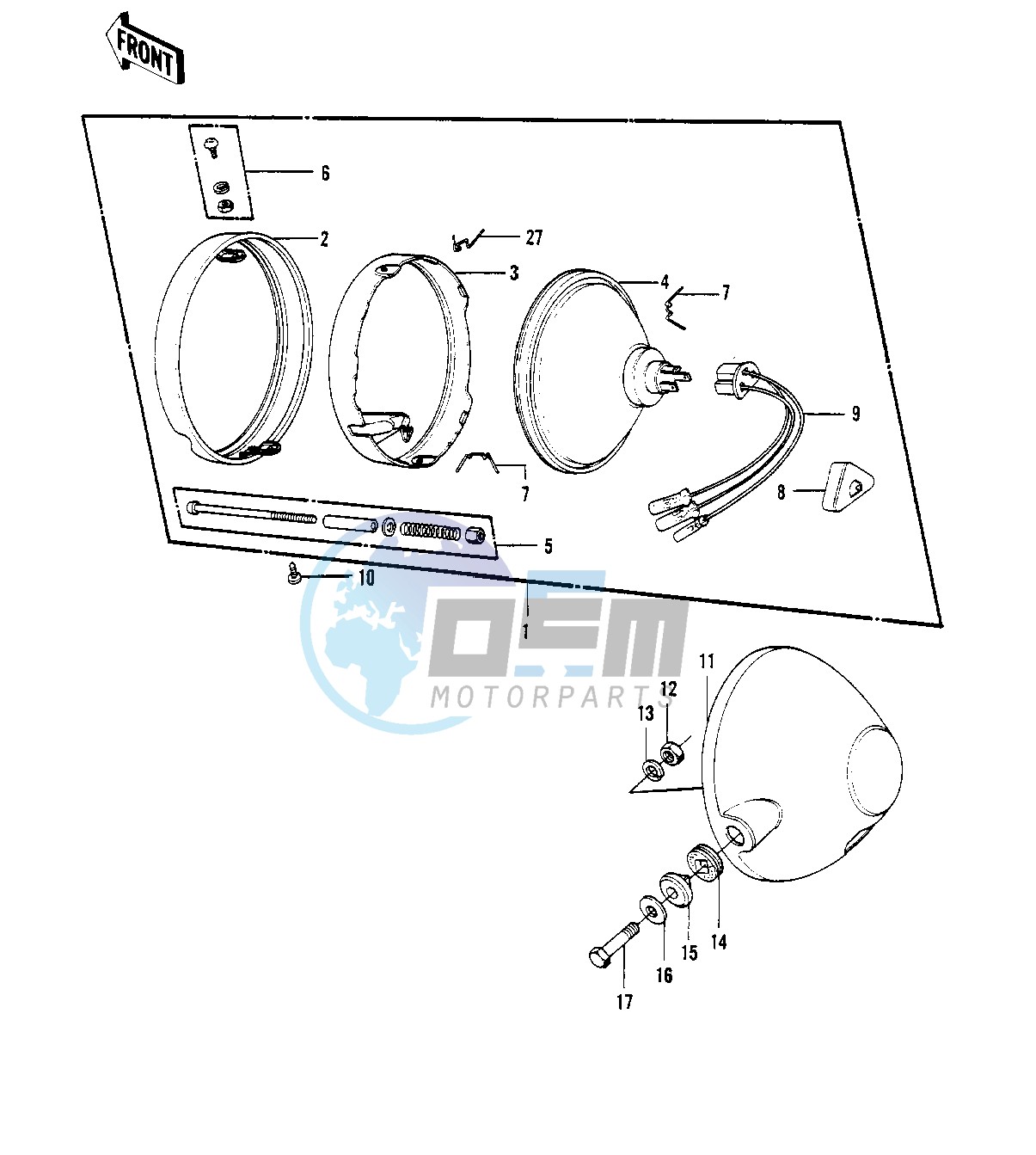 HEADLIGHT KV100-A7 -- 74-75- -