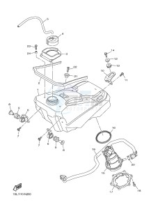 YZ250F (1SM1 1SM2 1SM3 1SM4) drawing FUEL TANK