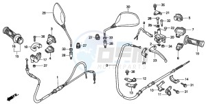 SFX50 drawing HANDLE LEVER/SWITCH/ CABLE