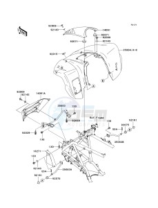 KSV 700 B [KFX 700] (B6F-B9F) B7F drawing FRONT FENDER-- S- -