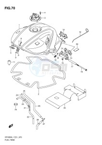 SFV650 (E21) Gladius drawing FUEL TANK (SFV650UL1 E24)