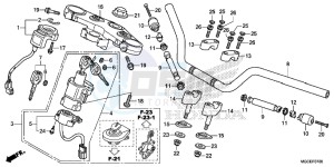 CB1100AE CB1100 ABS UK - (E) drawing HANDLE PIPE/TOP BRIDGE