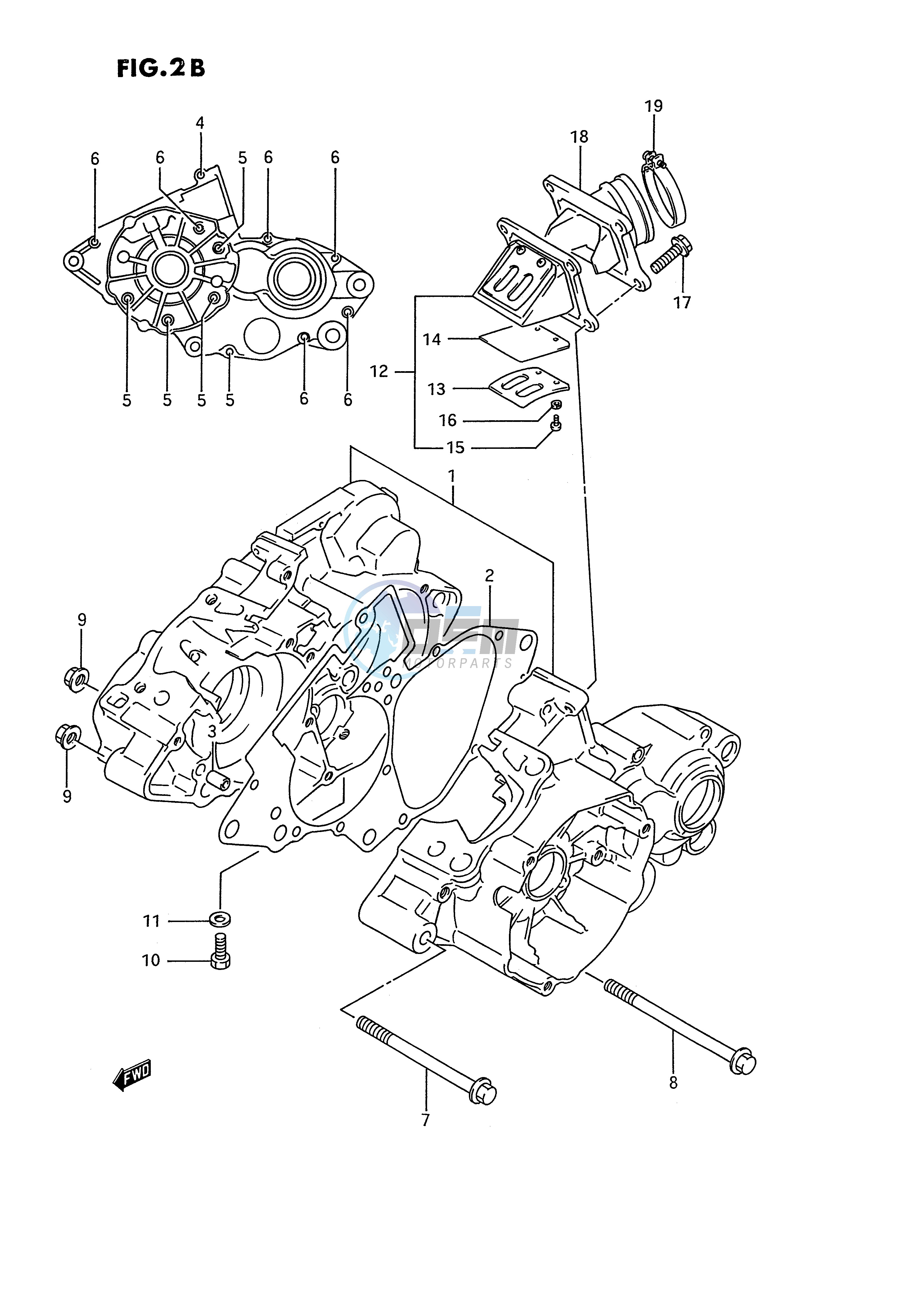 CRANKCASE (MODEL L M N P R S)