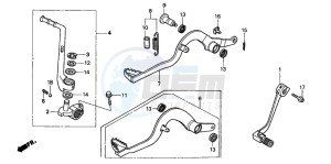 CR80R drawing PEDAL/KICK STARTER ARM