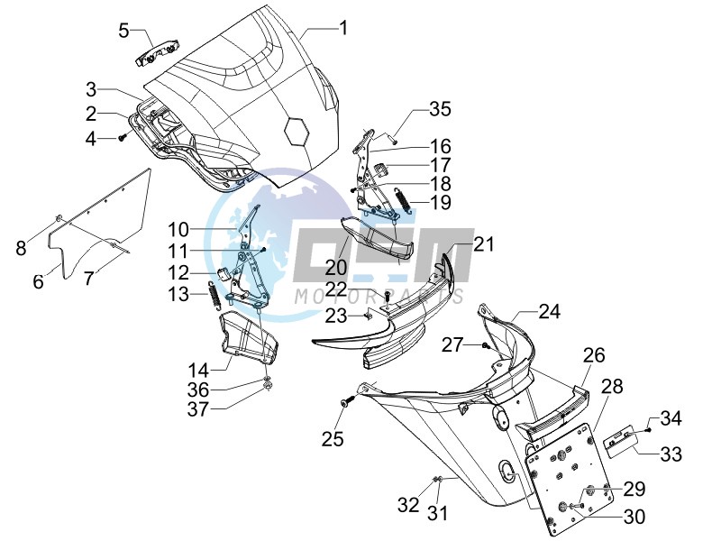 Rear cover - Splash guard