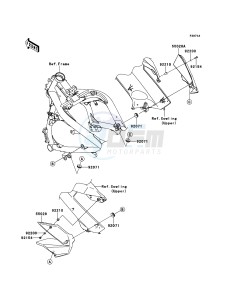 ER-6f EX650CBF GB XX (EU ME A(FRICA) drawing Cowling(Center)