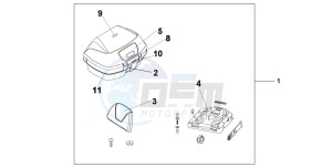 SH150 125 drawing TOP BOX 45L ICELAND BLUE METALLIC