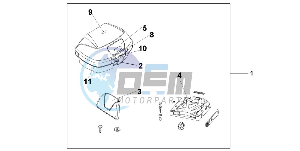 TOP BOX 45L ICELAND BLUE METALLIC