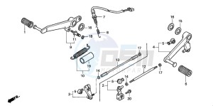 CBR900RR FIRE BLADE drawing PEDAL (2)