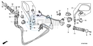 SH300AR9 UK - (E / ABS MKH SPC TBX) drawing SWITCH/CABLE/MIRROR