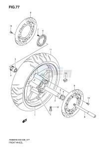 AN650 (E3-E28) Burgman drawing FRONT WHEEL (AN650AK6 AK7 AK8 AK9 AL0)