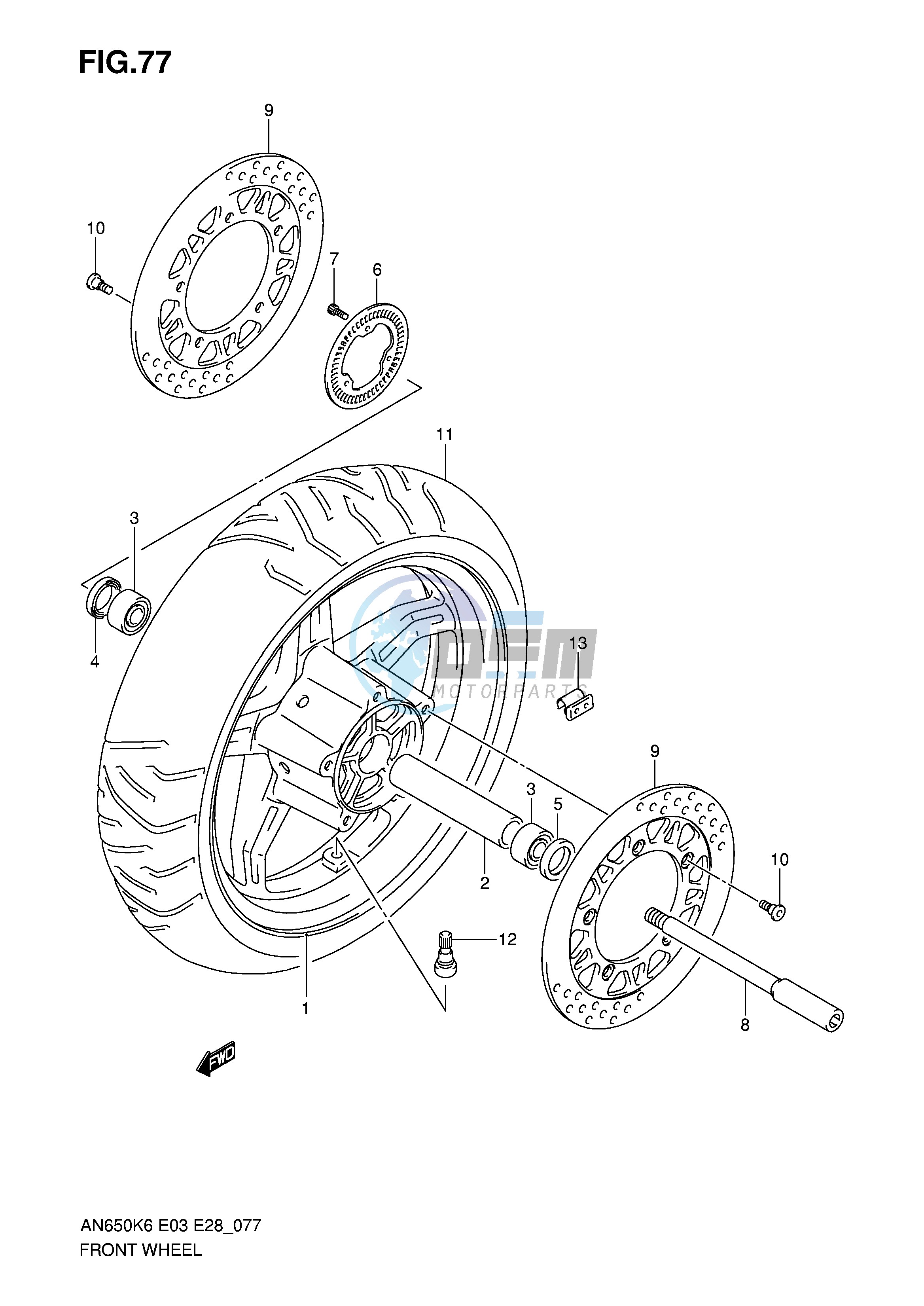 FRONT WHEEL (AN650AK6 AK7 AK8 AK9 AL0)