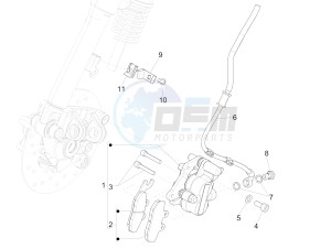 PRIMAVERA 125 4T 3V IE ABS-NOABS E3-E4 (EMEA) drawing Brakes pipes - Calipers