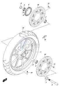 DL650 drawing FRONT WHEEL (DL650AUEL7 E21)