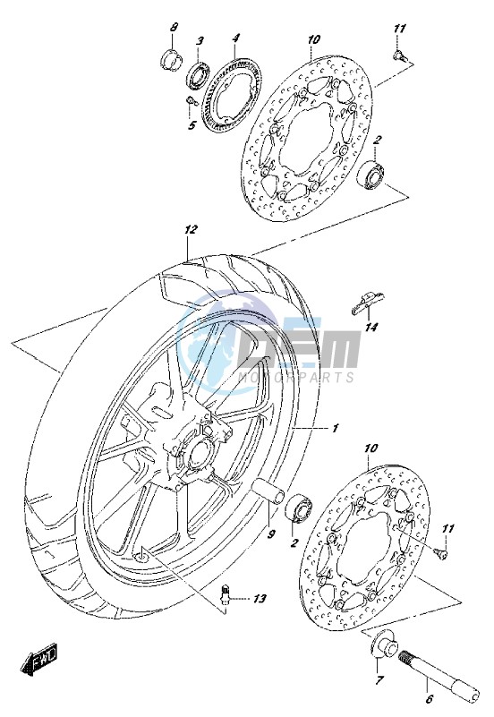 FRONT WHEEL (DL650AUEL7 E21)