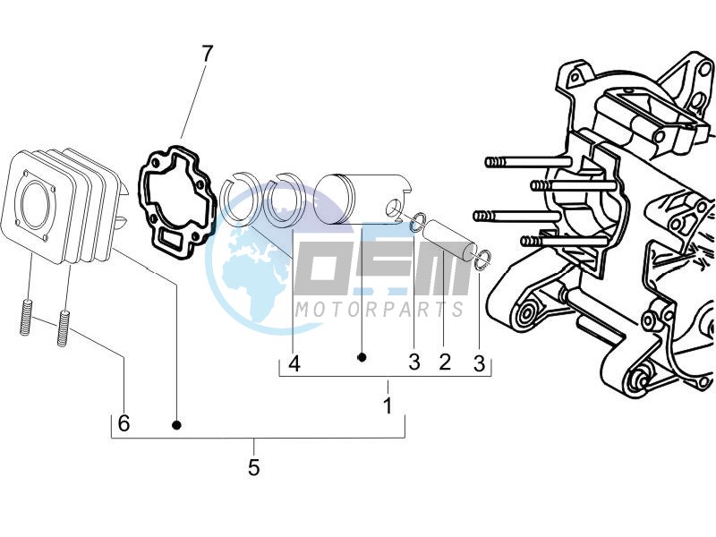 Cylinder - piston - wrist pin unit