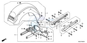 VT750CSC drawing REAR FENDER (VT750CS/ C/ CA)