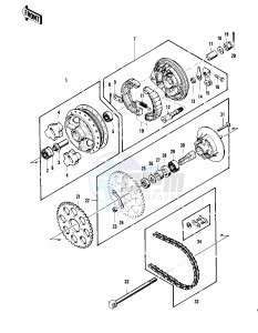 KZ 400 S [SPECIAL] (S) [SPECIAL] drawing REAR HUB_BRAKE_CHAIN -- 75 S- -