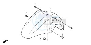 FJS600A 400 SILVER WING drawing FRONT FENDER (FJS400D/FJS600D6)