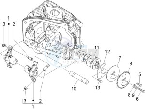 LX 125 4T ie E3 Touring drawing Rocking levers support unit